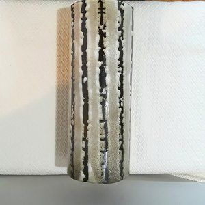 Crate & Barrel Black Striped/Sandy Vase